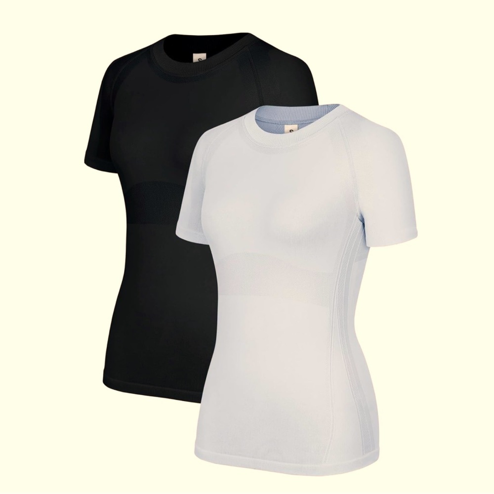 WANAYOU 2 Pack Workout Shirts for Women,Workout Tops for Women Short Sleeve